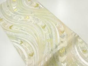 流水に蝶模様織出し袋帯